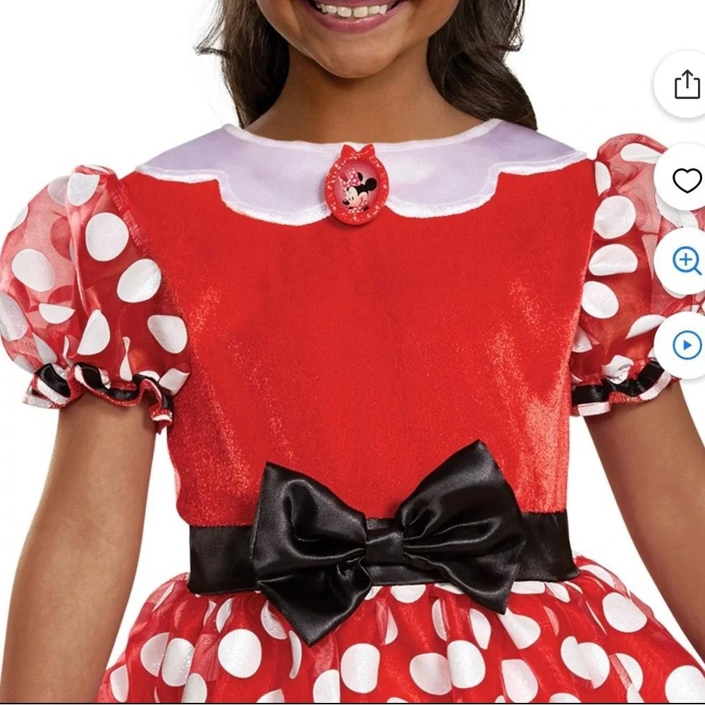 Disney Minnie Mouse Costume for Girls, Red Polka Dot, Girls Size 6-6x - Picture 3 of 10